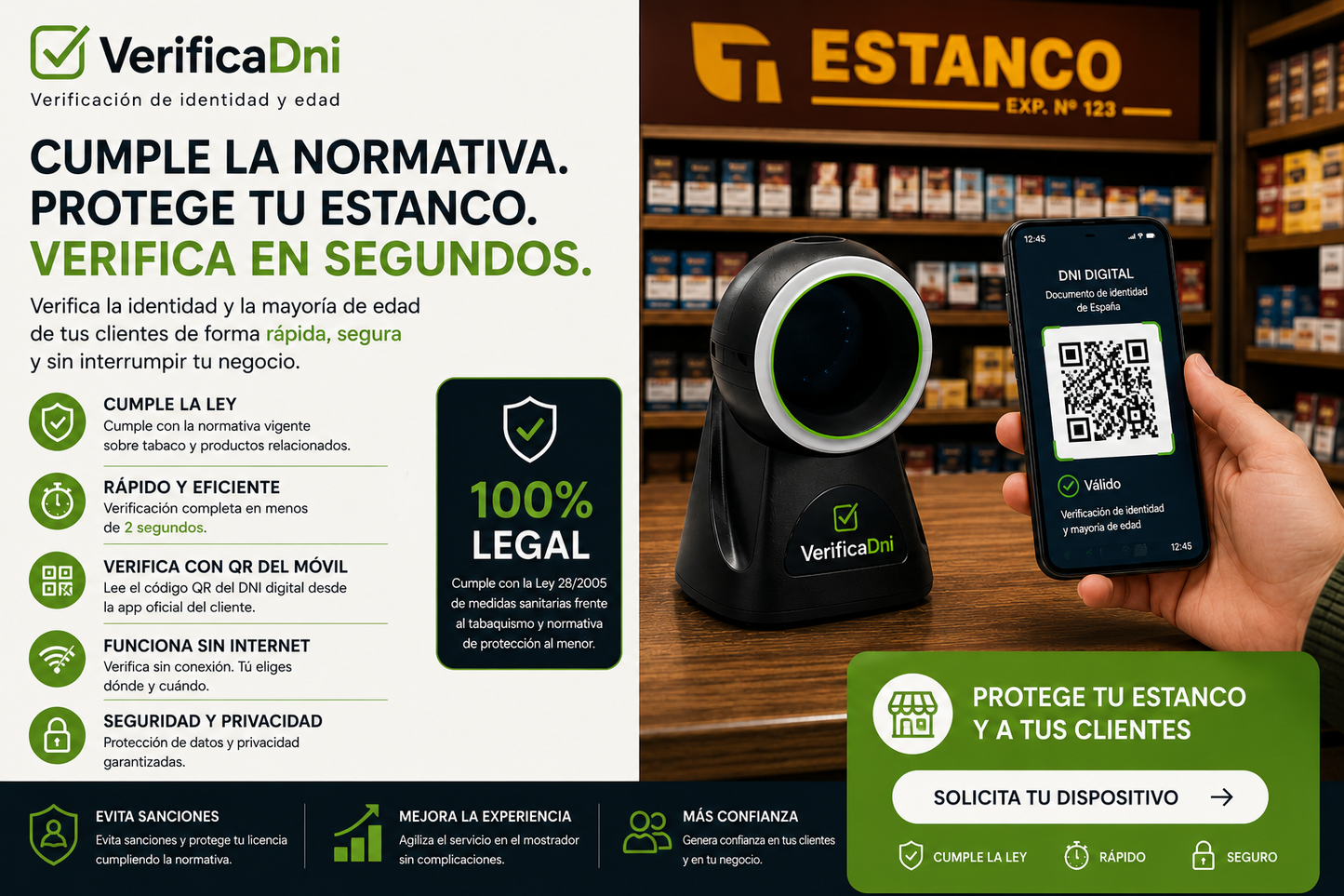 Kit Verificador MiDNI — Software VerificaDNI + Lector QR 2D Profesional