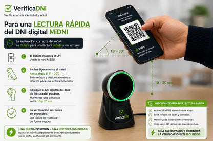 Kit Verificador MiDNI — Software VerificaDNI + Lector QR 2D Profesional