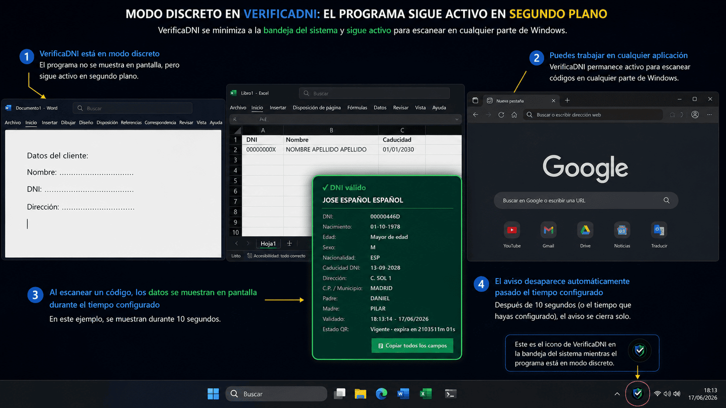 Kit Verificador MiDNI — Software VerificaDNI + Lector QR 2D Profesional