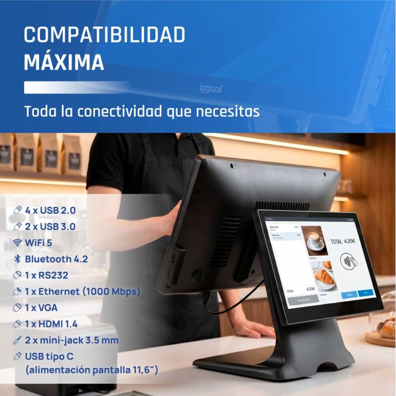 Pack completo TPV Doble Pantalla Windows 11 Pro para Comercio y Hostelería