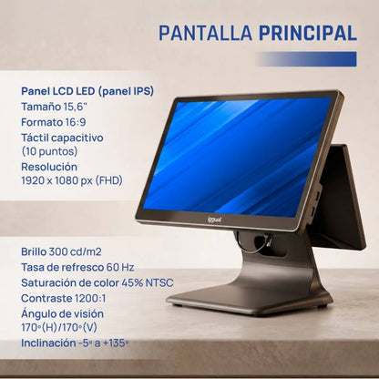 Pack completo TPV Doble Pantalla Windows 11 Pro para Comercio y Hostelería