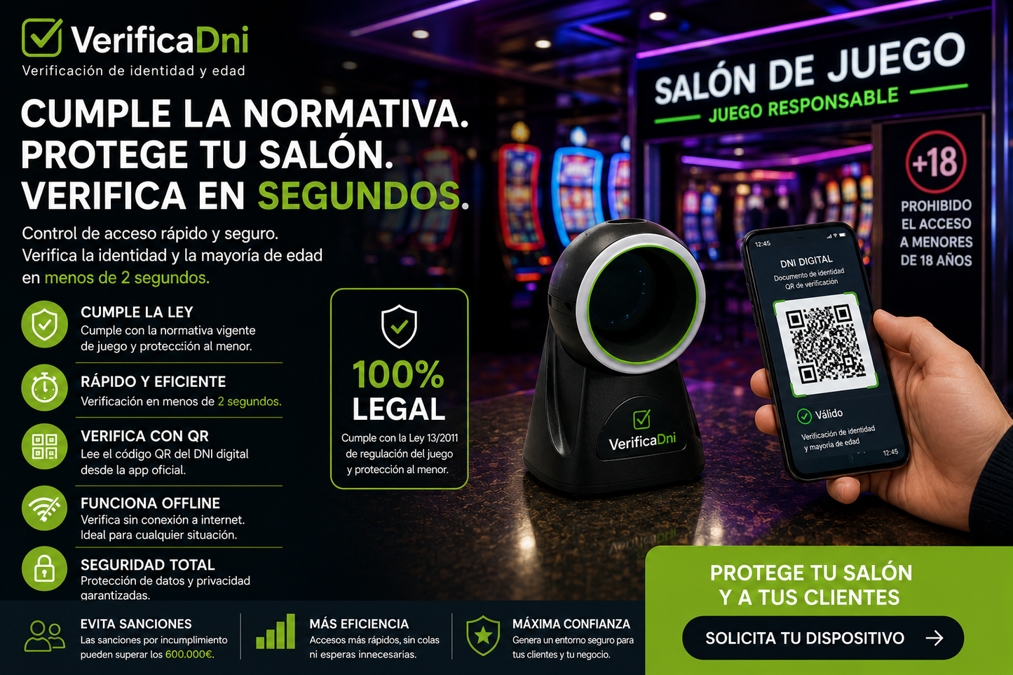 Kit Verificador MiDNI — Software VerificaDNI + Lector QR 2D Profesional